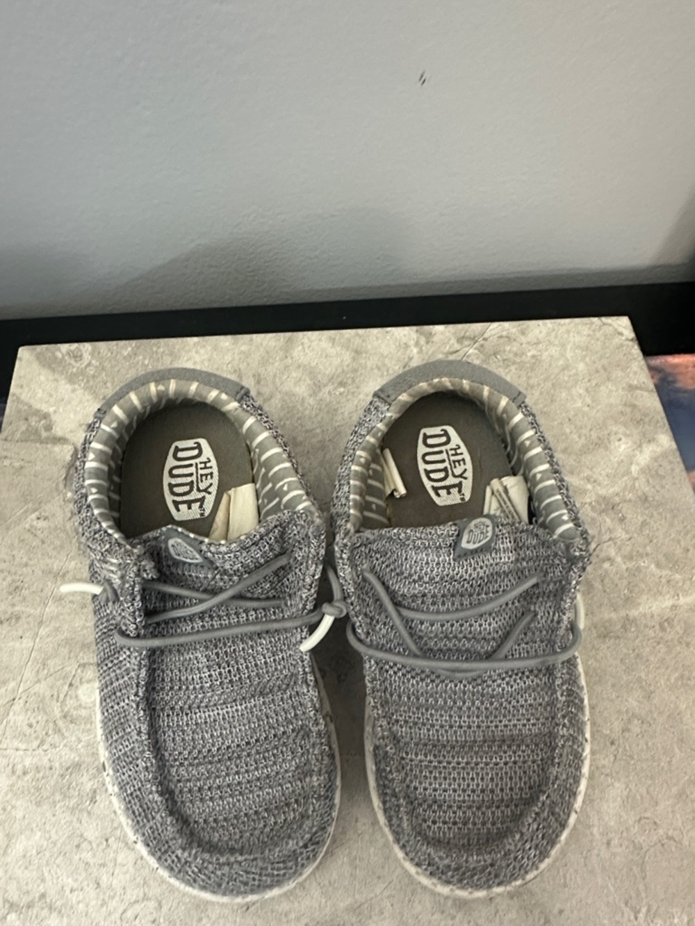 Hey Dude Gray Knit Slip-On Casual Sneakers
